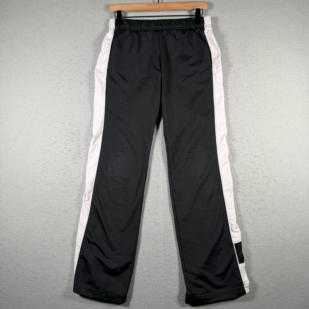 Vintage Nike Track Pants Black White Side Stripe‎ Athletic Straight Womens Small